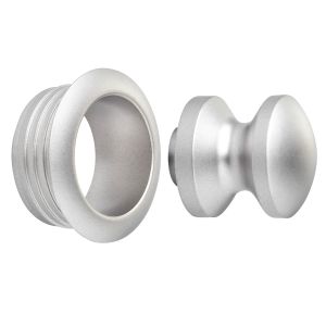 Push-Lock Mini Druckknopf Ø 16 mm Edelstahloptik inkl. Rosette für 16 mm Türstärke passend für Mini-Schloss